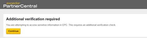 Expedia Additional verification required page