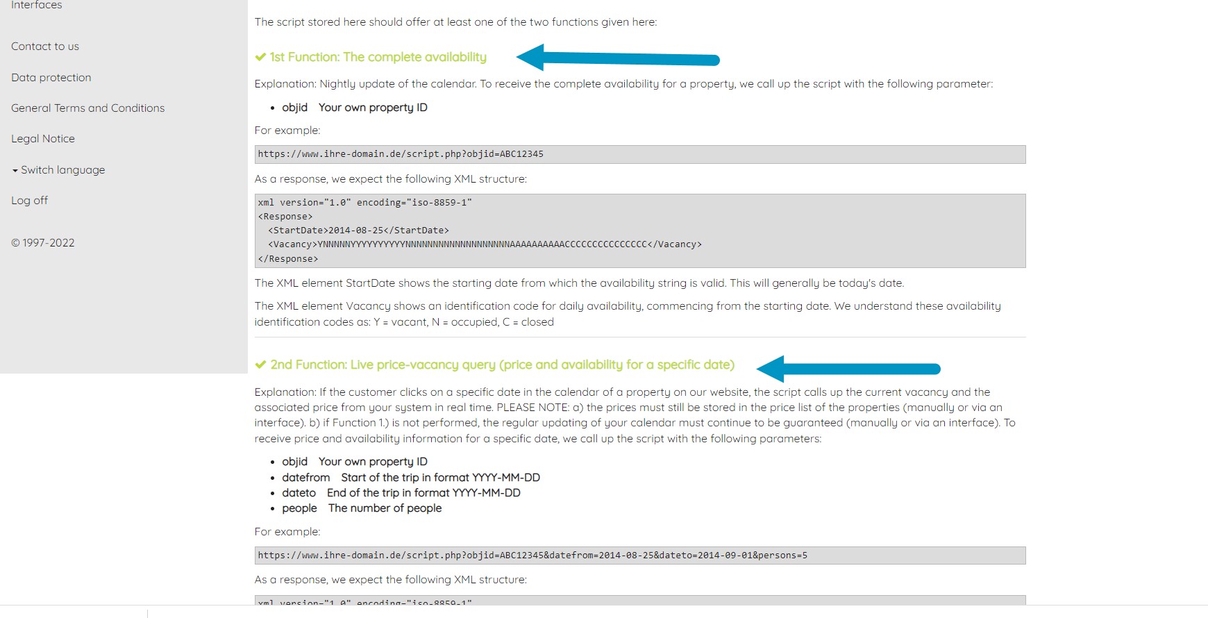 Complete availability and live price vacancy functions in the Atraveo dashboard