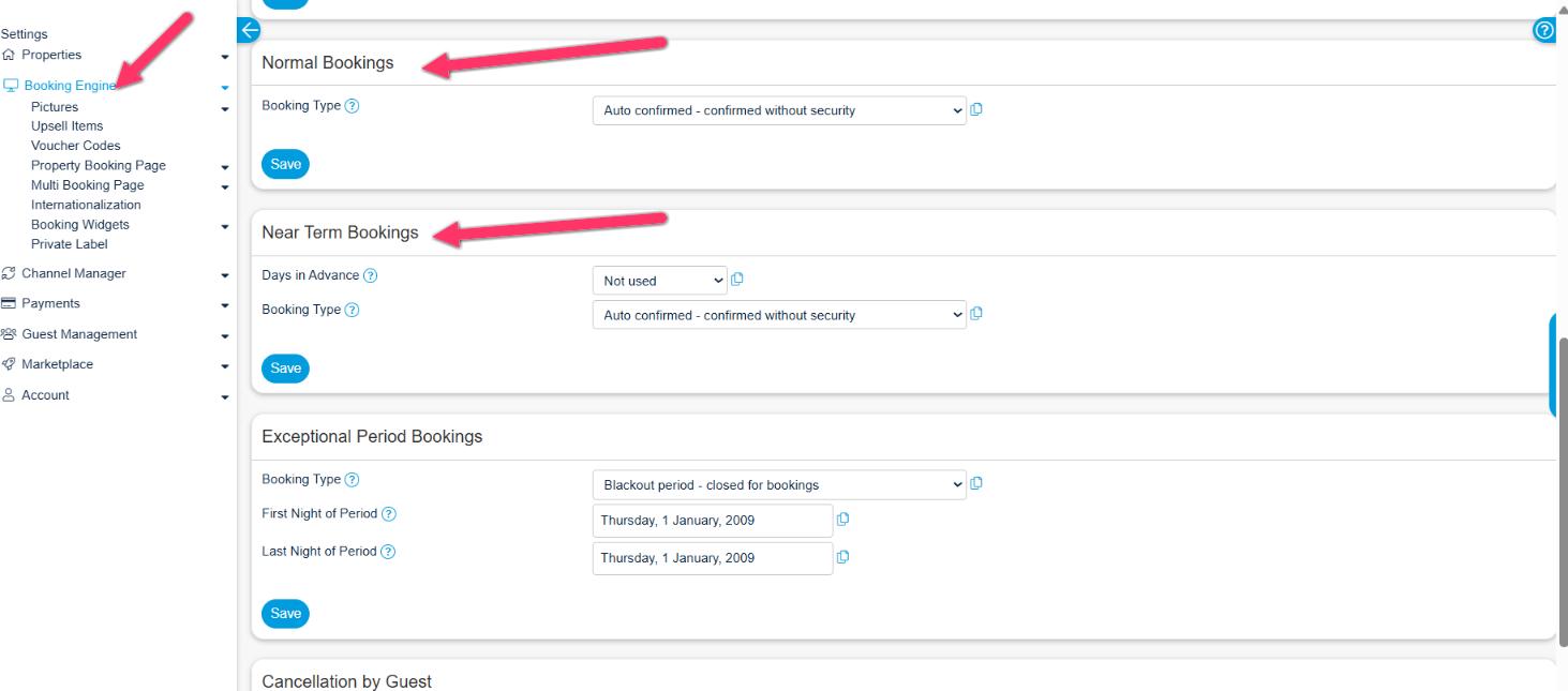 Booking Type set to Deposit Collection in the booking rules