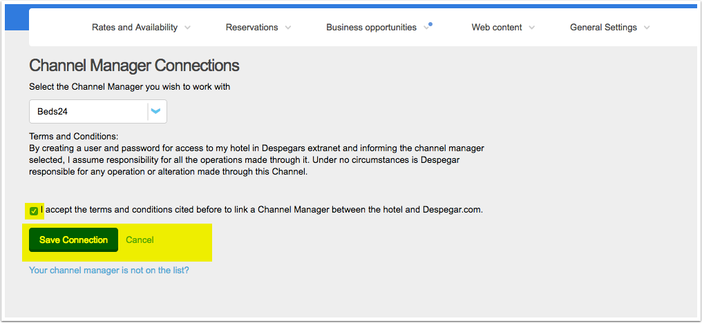 Despegar extranet: create credentials