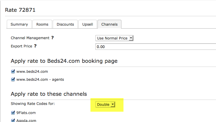 Room selector for a linked fixed price