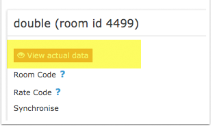 View Actual Data button in the Despegar settings