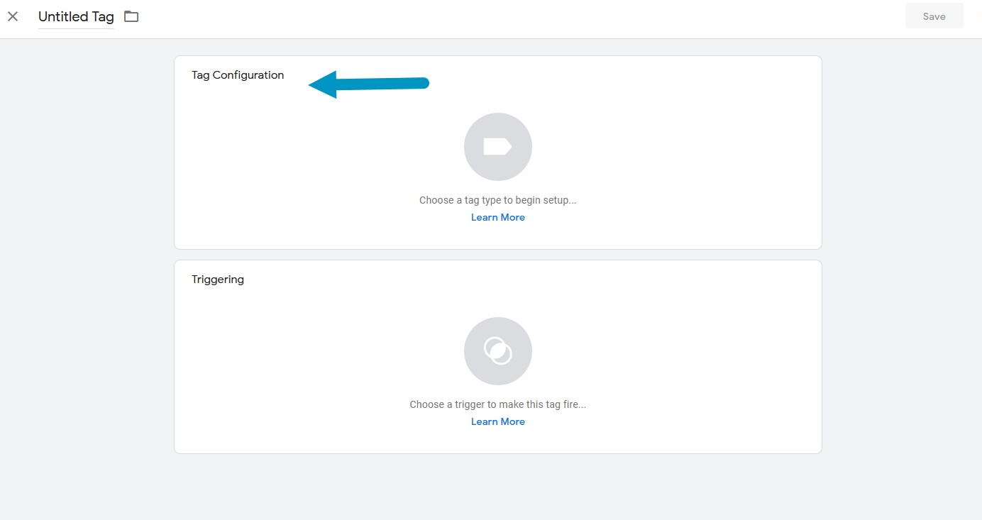 Tag Configuration menu