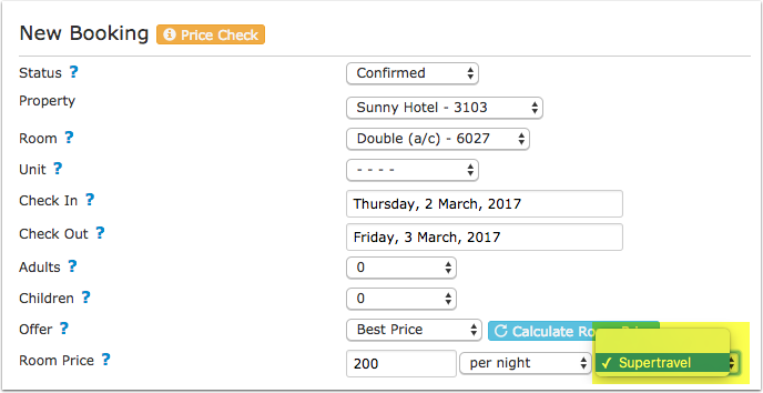 Choosing an invoicee when adding a booking manually