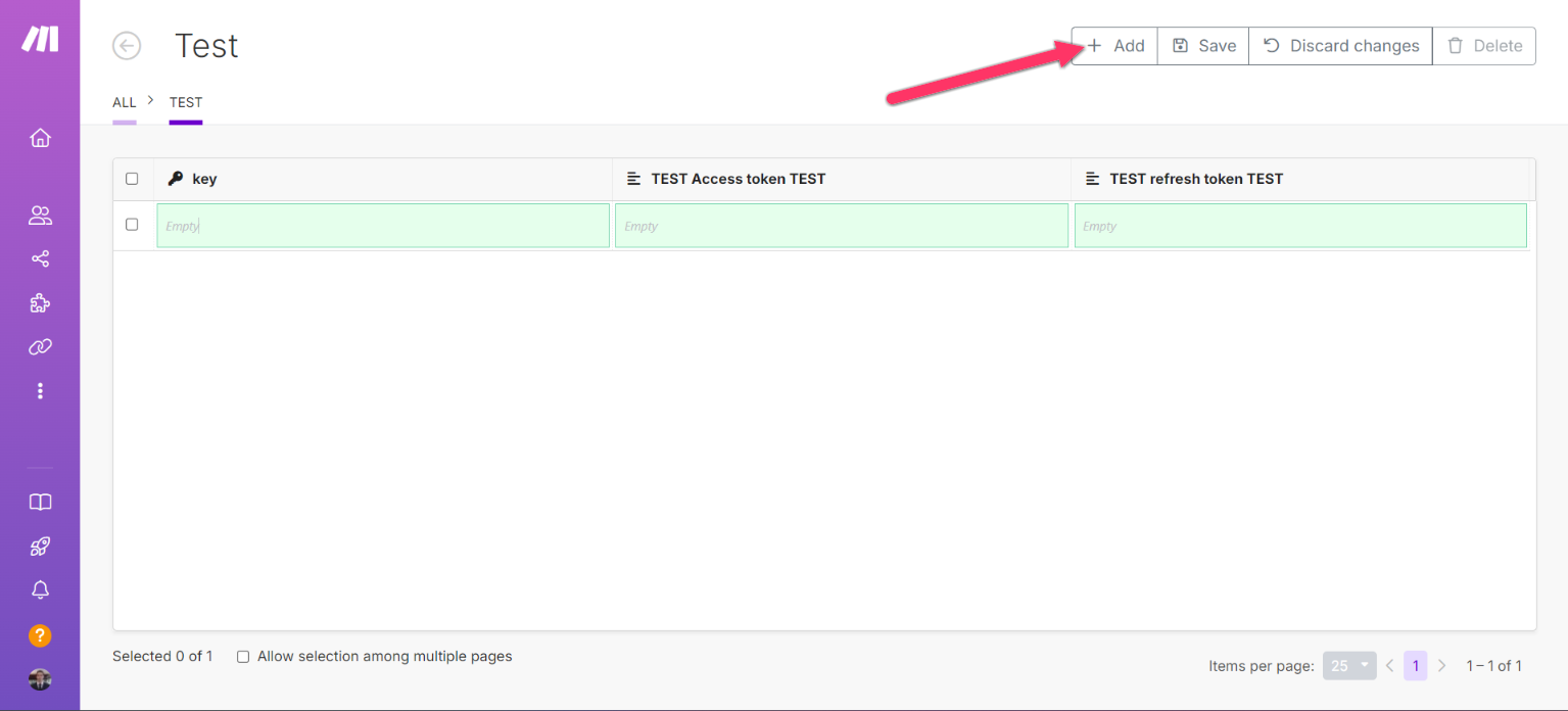 Add a record to the data store