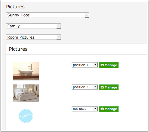 Assign room pictures