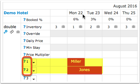 Calendar after the booking was moved to an unoccupied unit