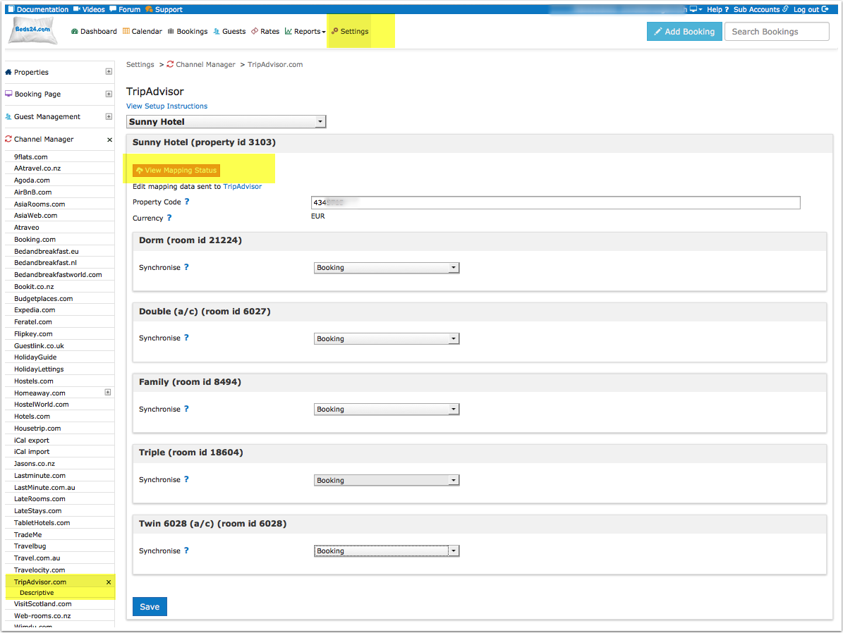 View Mapping Status and Edit Mapping Data for TripConnect