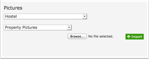 Upload pictures in the Pictures menu
