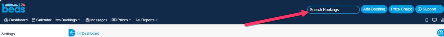 Search box at the top of the page