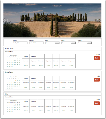 Booking page layout 5